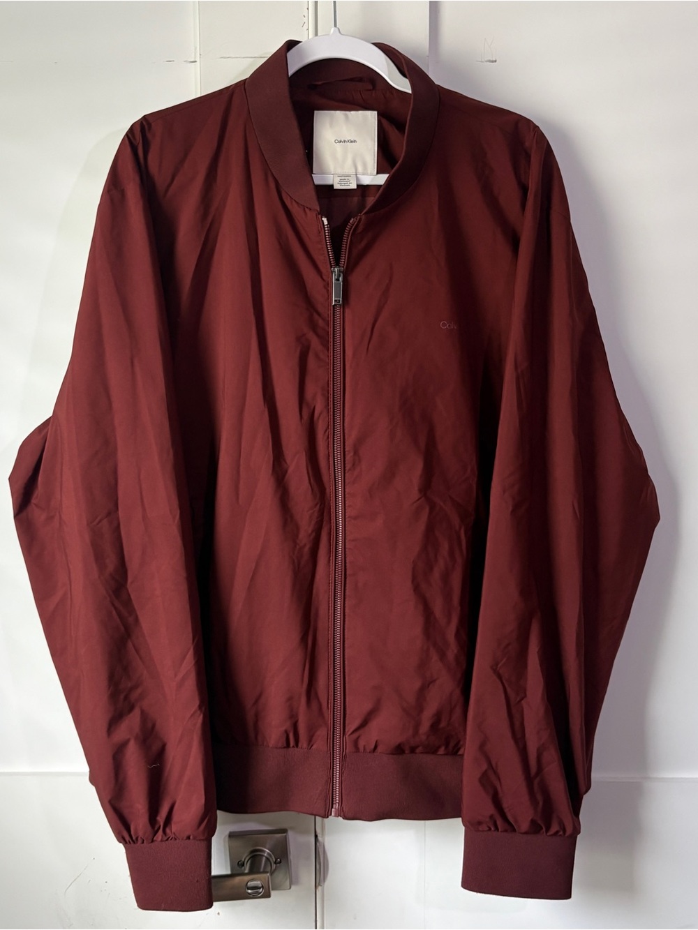 Calvin Klein Men's Deep Burgundy Bomber Jacket